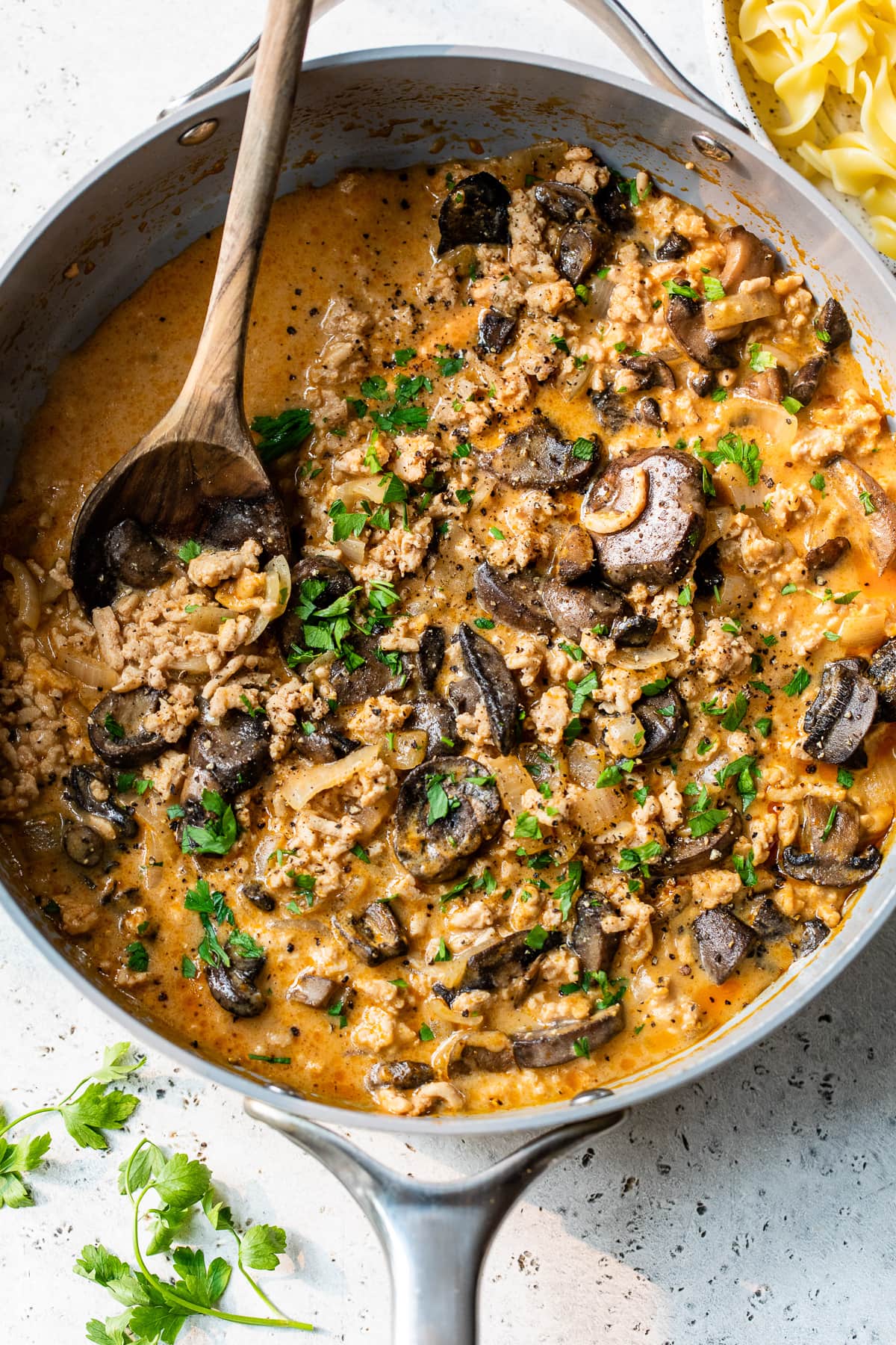 Ground Chicken Stroganoff Sauce