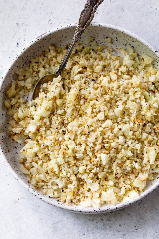 oven roasted riced cauliflower