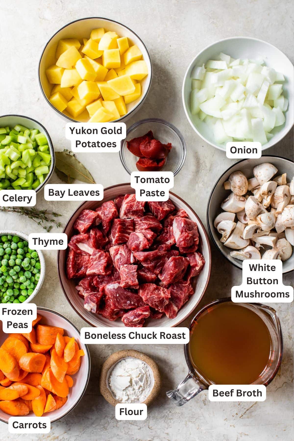 Ingredients for Beef Stew.
