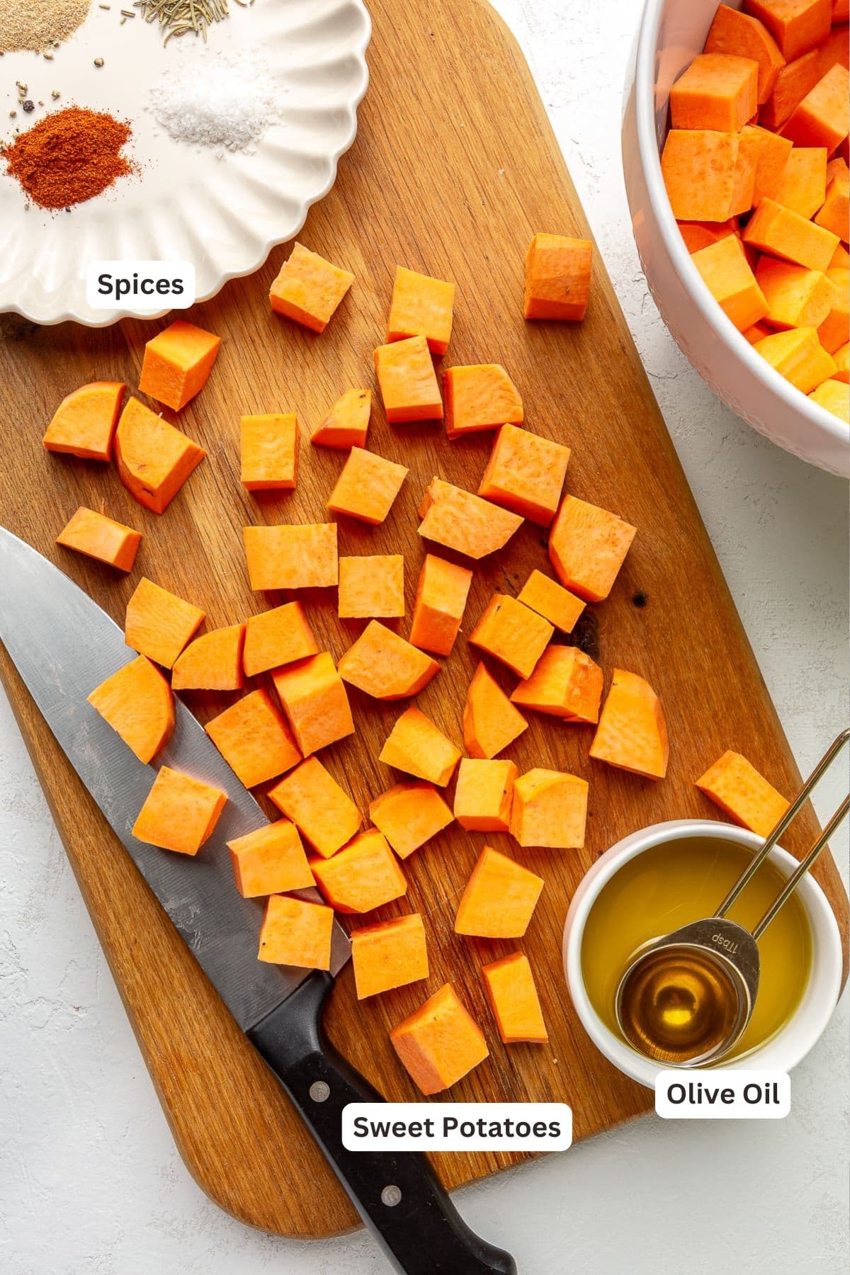 Ingredients for Roasted Sweet Potatoes.