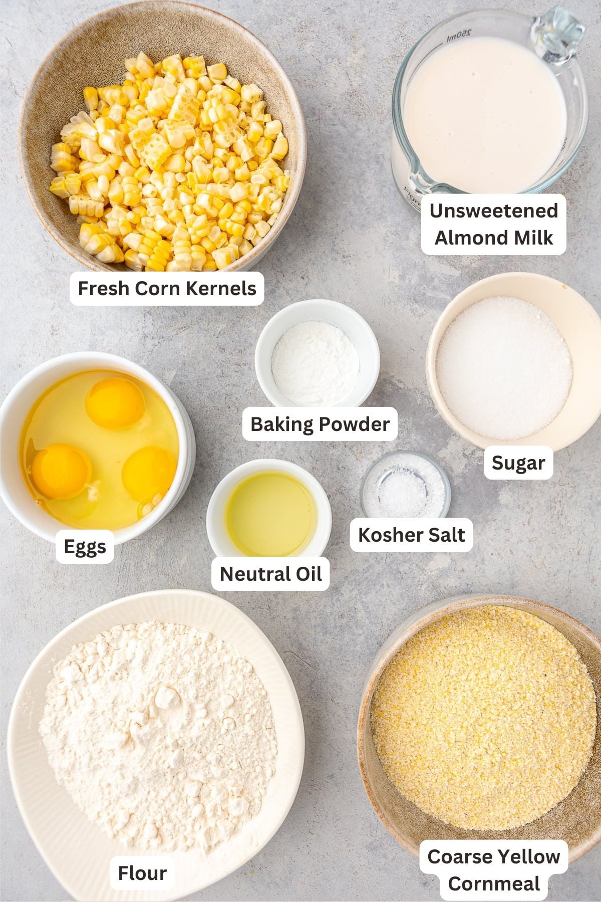 Ingredients for Cornbread Muffins.