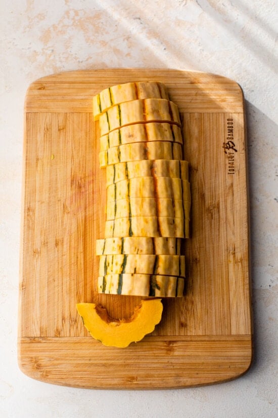 Delicata Squash sliced