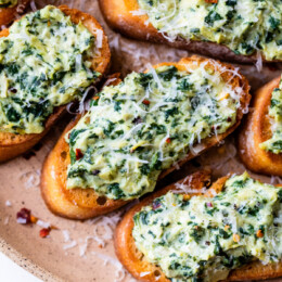 Spinach Artichoke Crostini