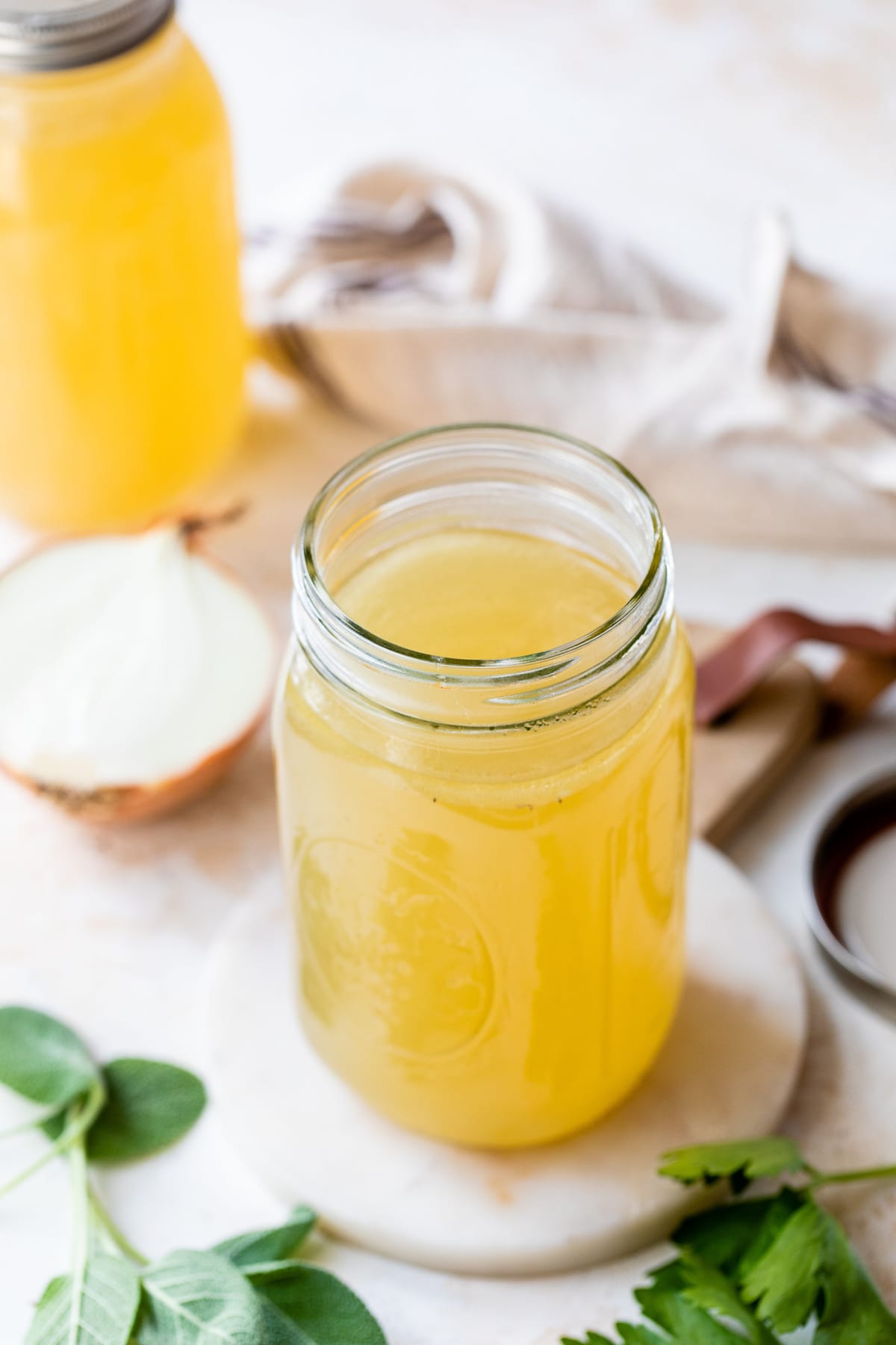Turkey Stock in a mason jar