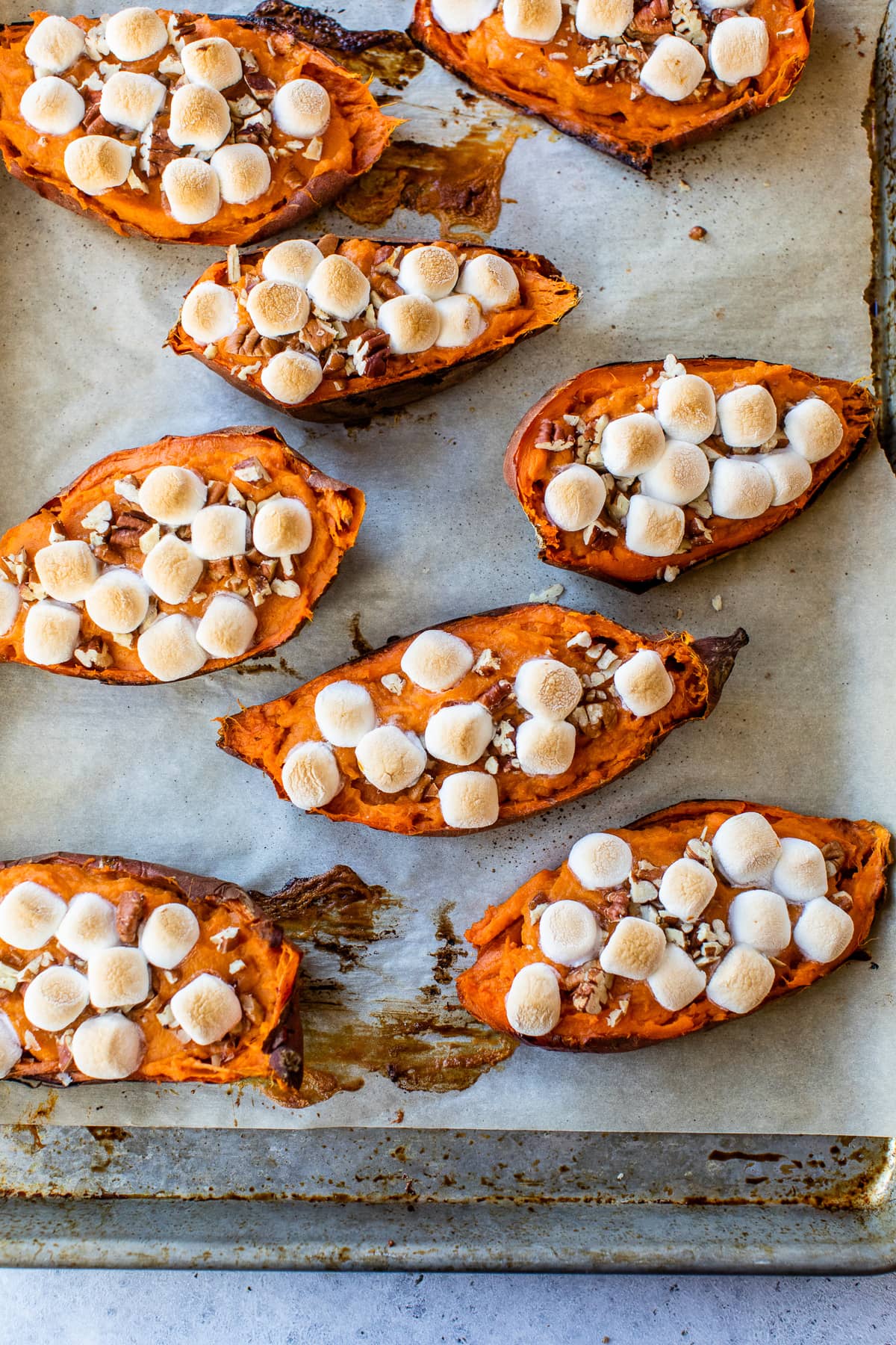 Twice Baked Sweet Potatoes with Marshmallows