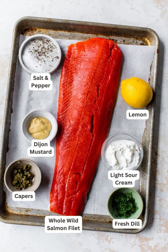 Ingredients for Slow Roasted Salmon.