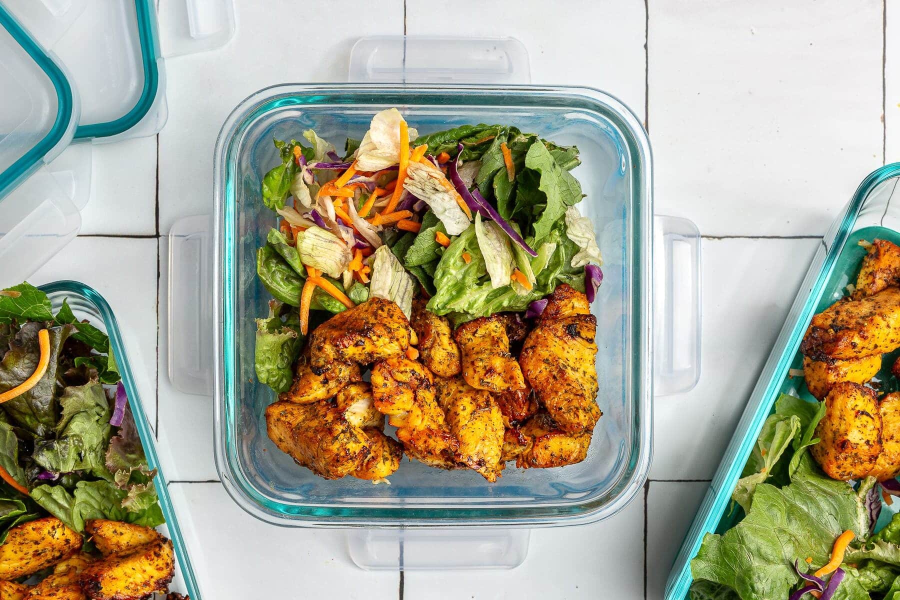 Chicken Bites with salad