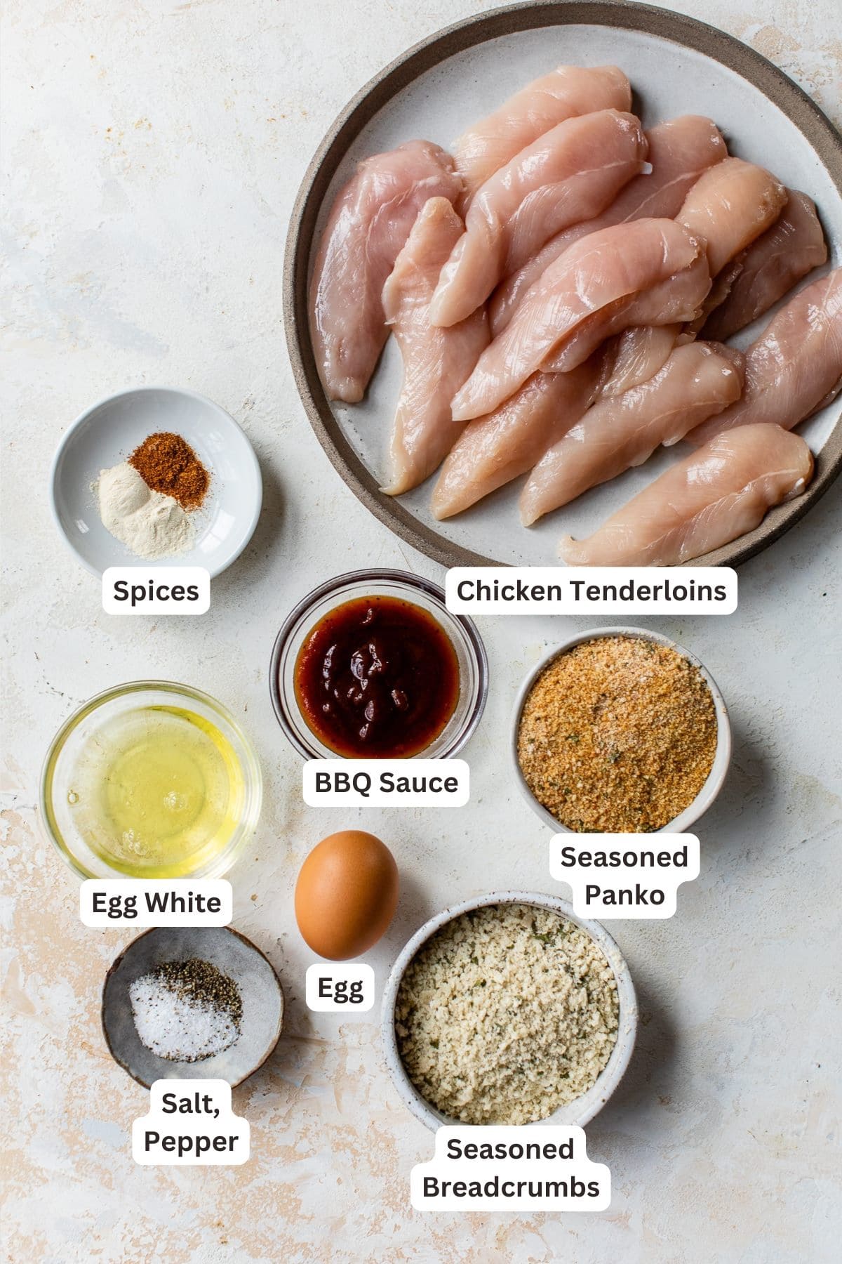Ingredients for BBQ Chicken Tenders in Air Fryer.