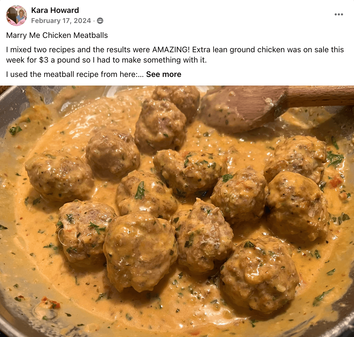 Marry Me Chicken made by Skinnytaste reader Kara—in a skillet