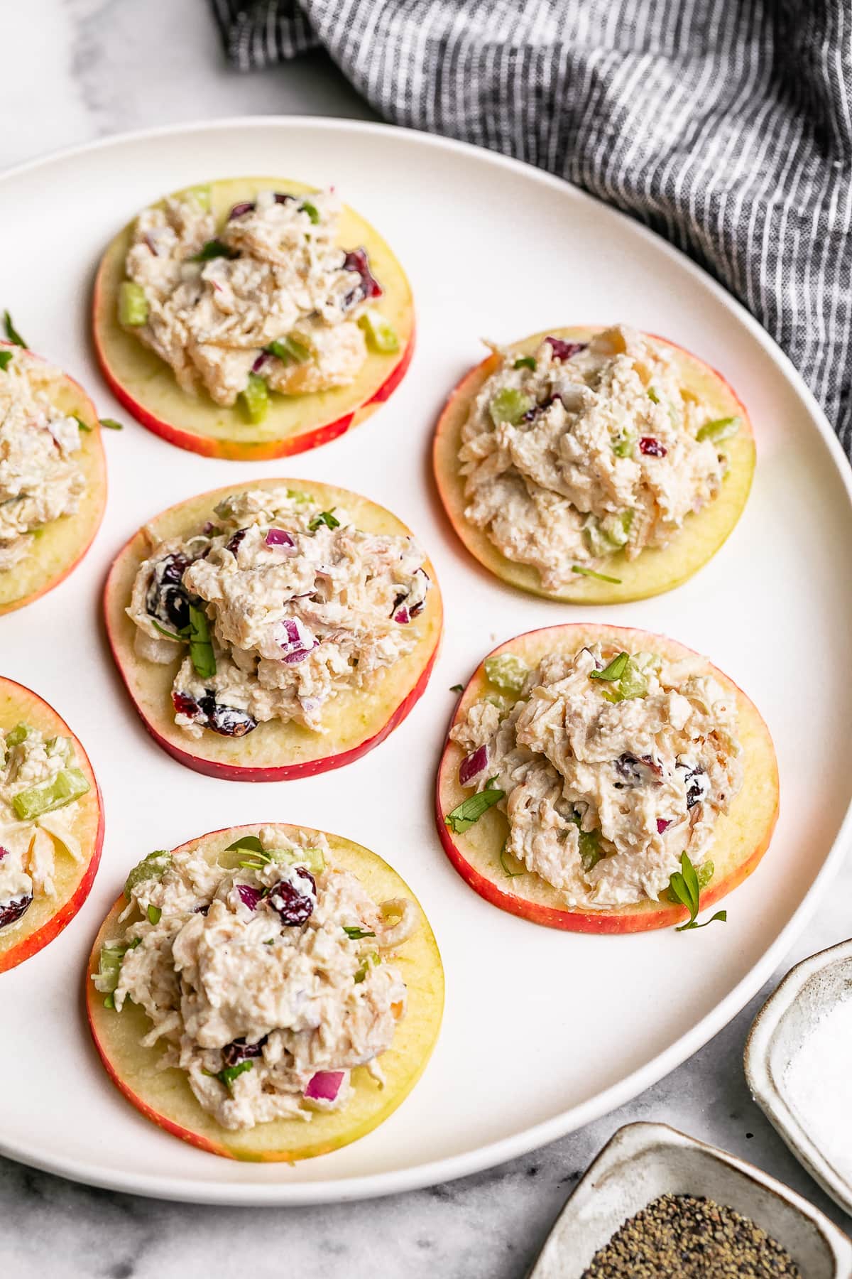 Cranberry Chicken Salad on Apple Slices