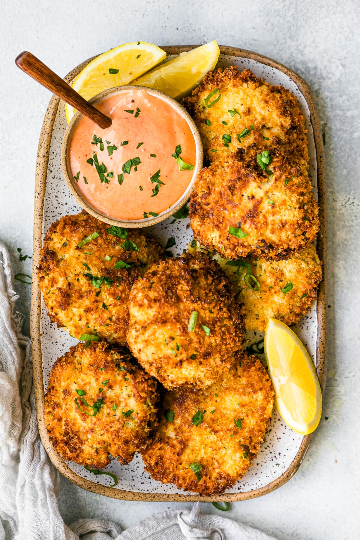 Fish Cakes with Roasted Pepper Sauce