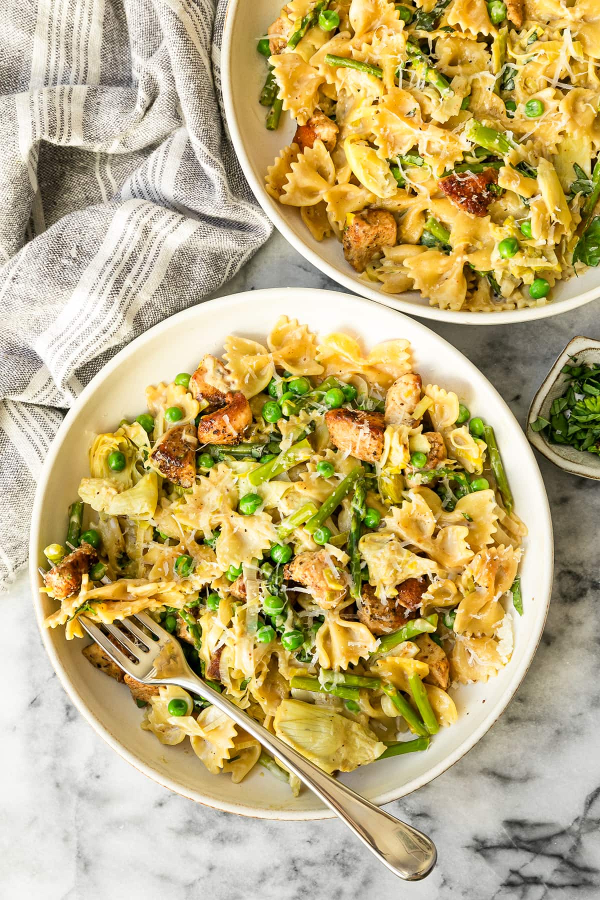 two plates of Chicken Pasta