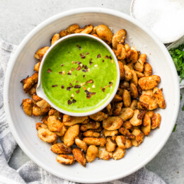 Crispy Butter Beans with Green Sauce
