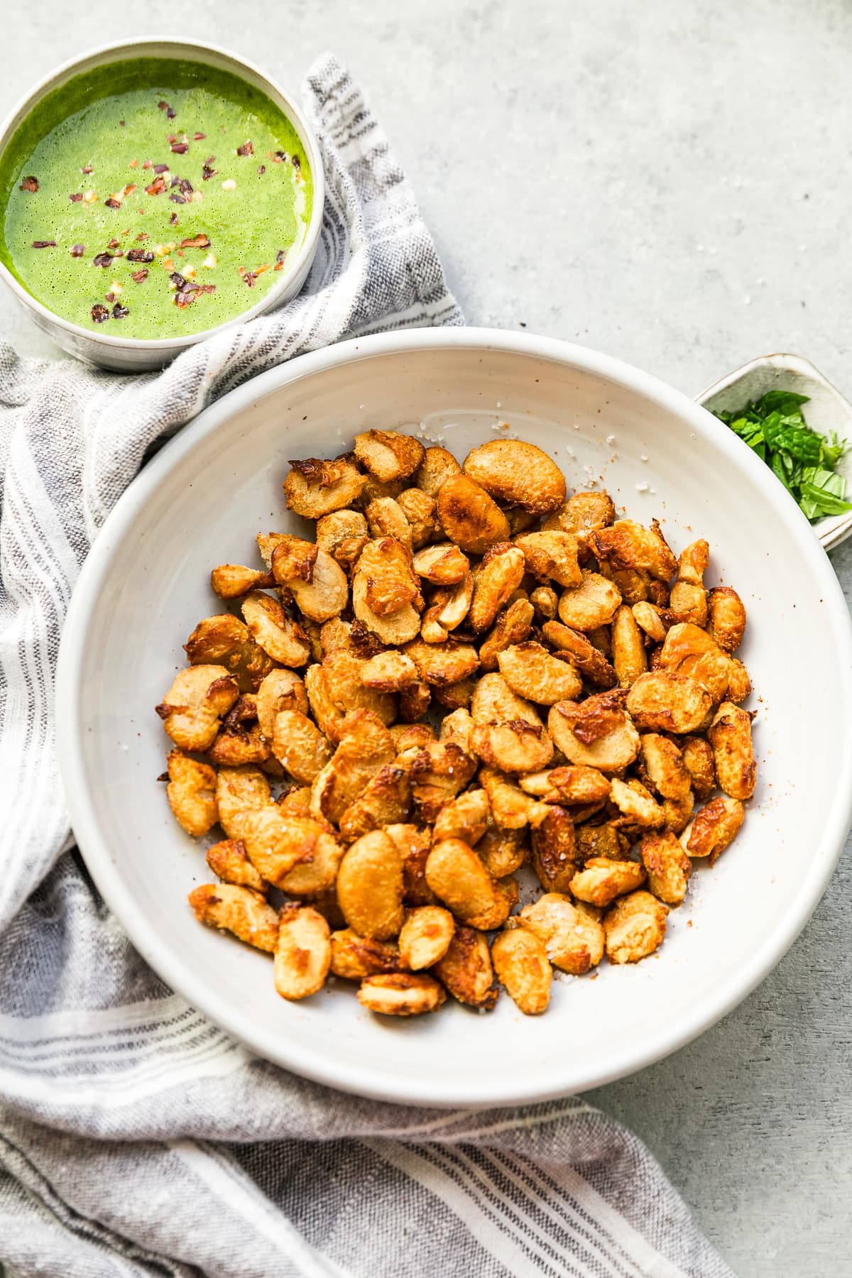 Crispy Butter Beans with Green Sauce