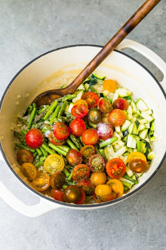 add spring vegetables