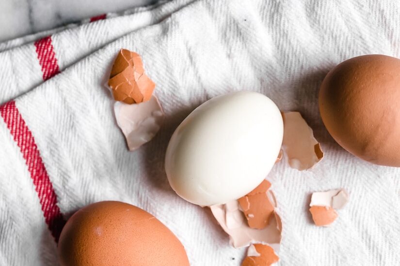 peeled hard boiled eggs