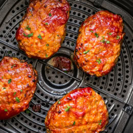 Meatloaf in air fryer basket