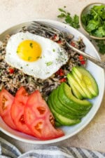 Gallo Pinto with eggs