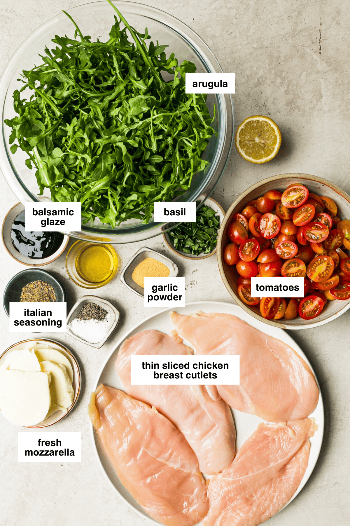 Grilled Chicken Caprese ingredients