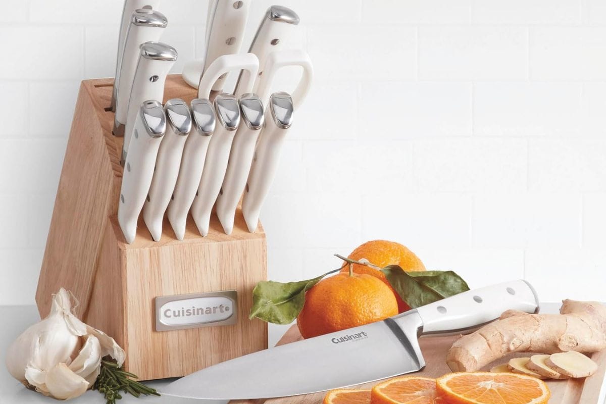 Cuisinart white knife block set