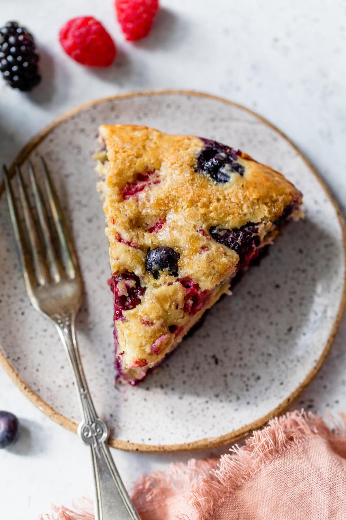 slice of berry cake
