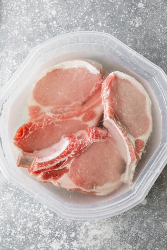 Brining the pork chops