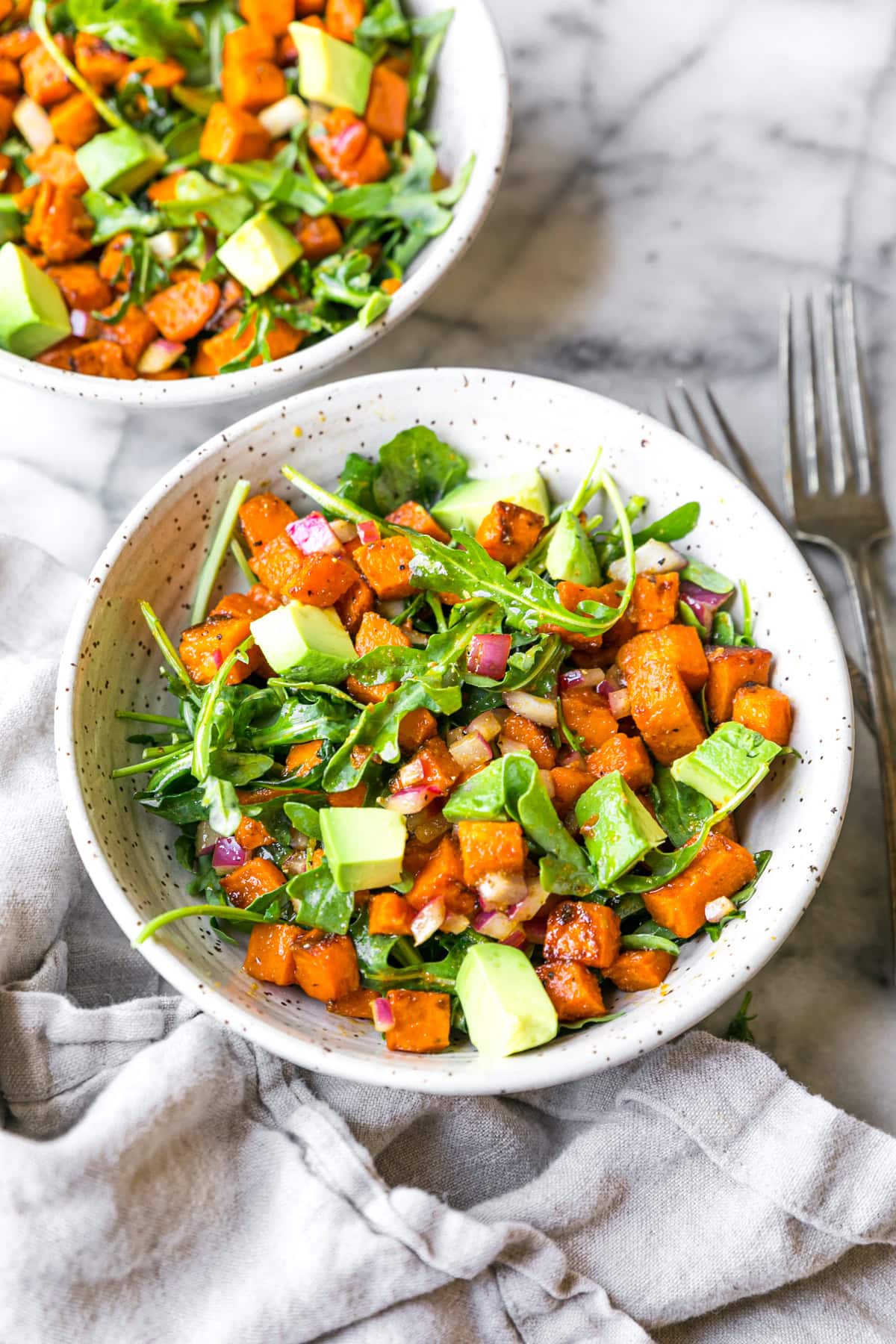Sweet Potato Avocado Salad with Arugula