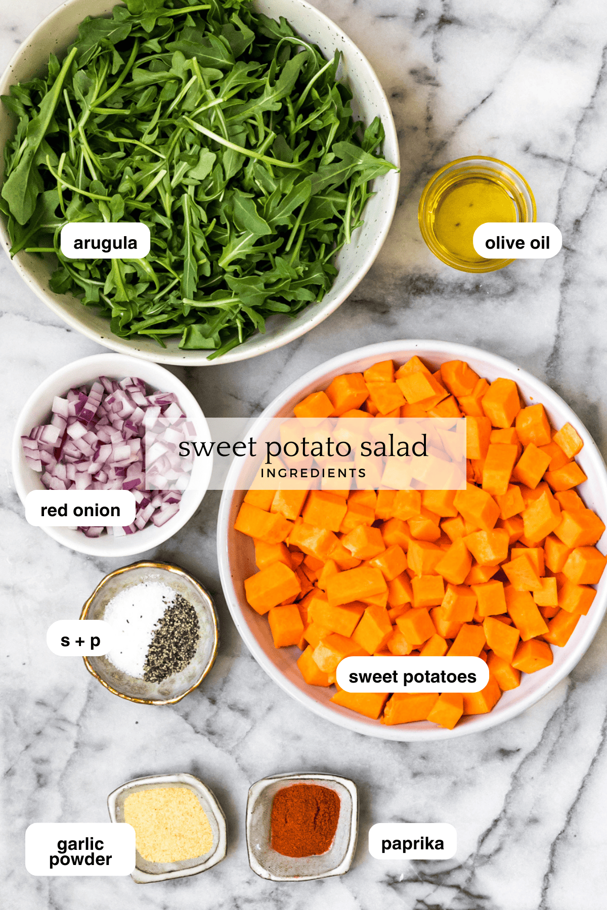 Roasted Sweet Potato Salad ingredients