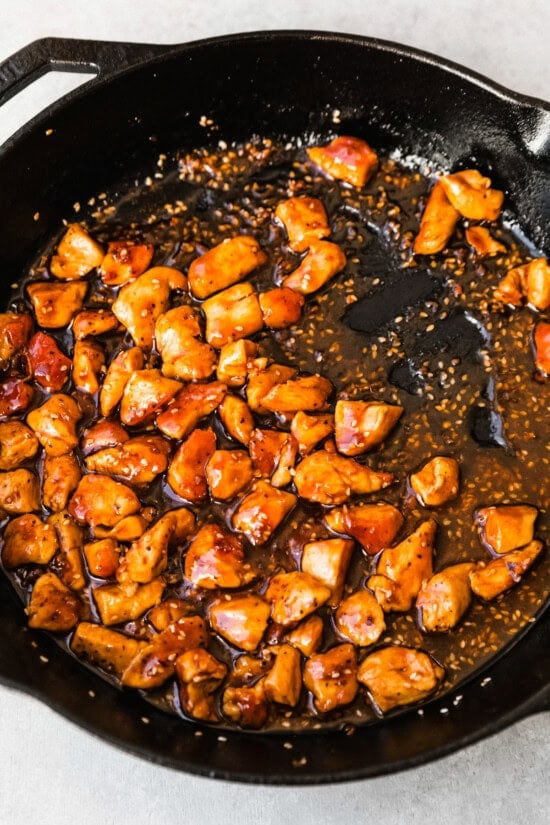 Add the sauce to the chicken