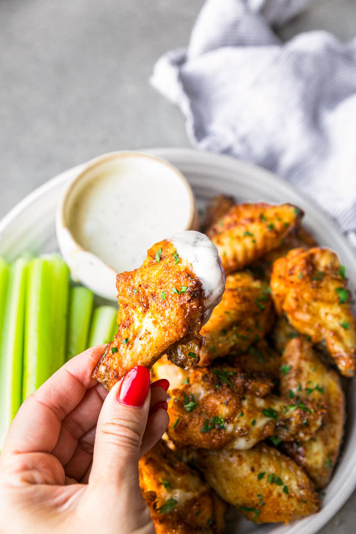 Air Fryer Chicken Wings with ranch