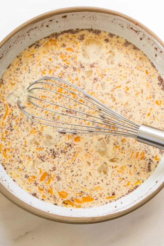 beat the eggs and milk