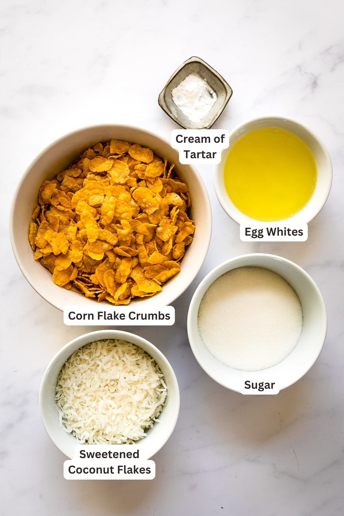 Ingredients for Coconut Cookies.