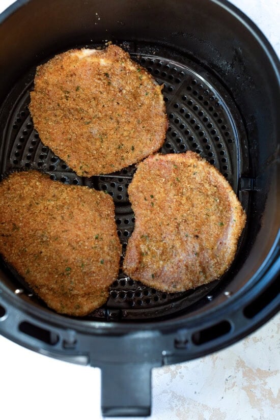 Air fryer with pork milanese