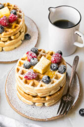Sourdough Waffles with berries