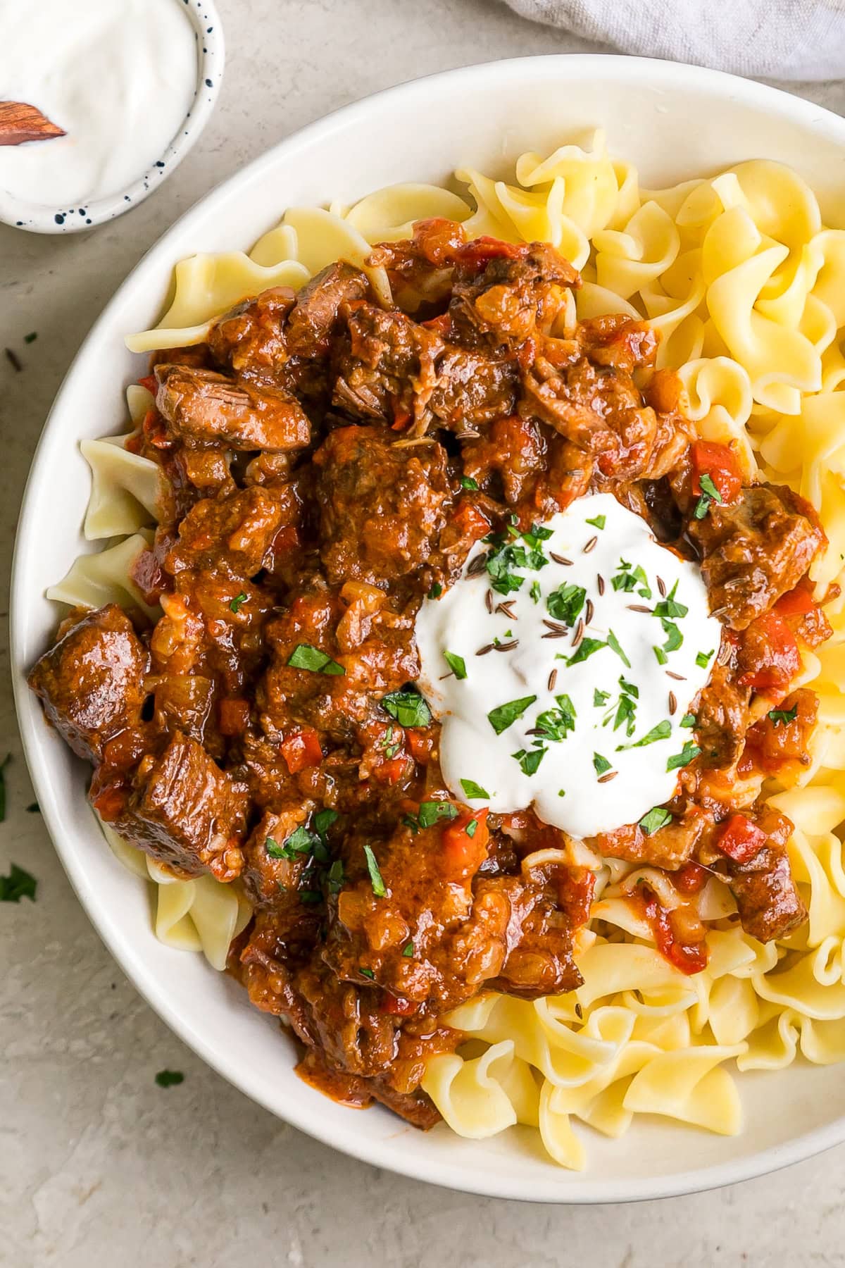 Slow Cooker Hungarian Goulash with noodles