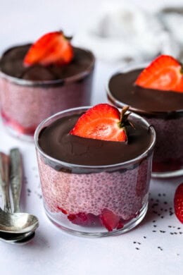 Chocolate Covered Strawberry Chia Seed Pudding