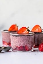 Chocolate Covered Strawberry Chia Pudding