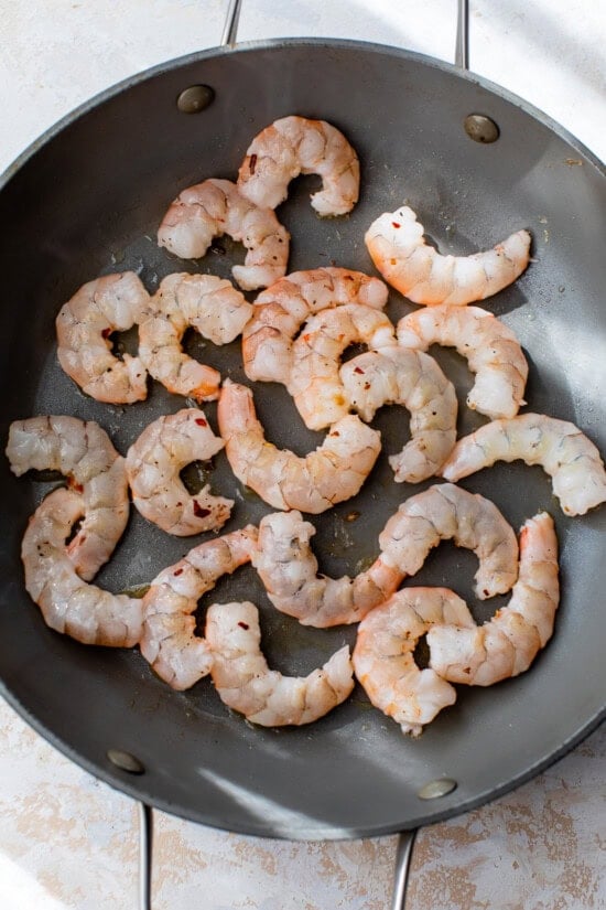 shrimp in skillet