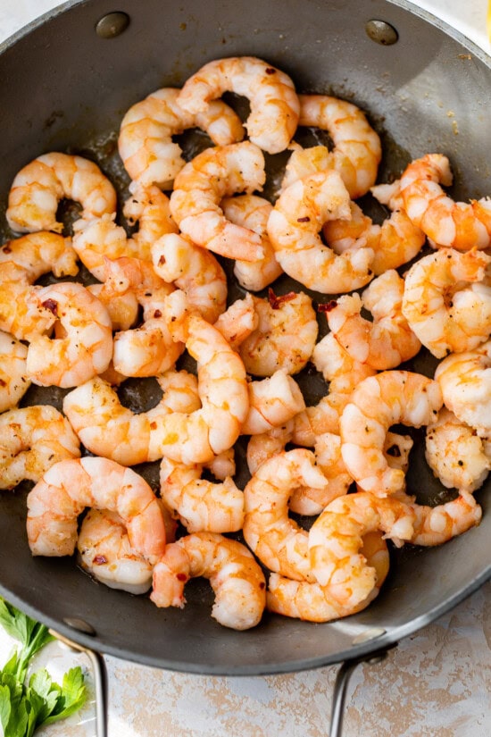 shrimp in skillet