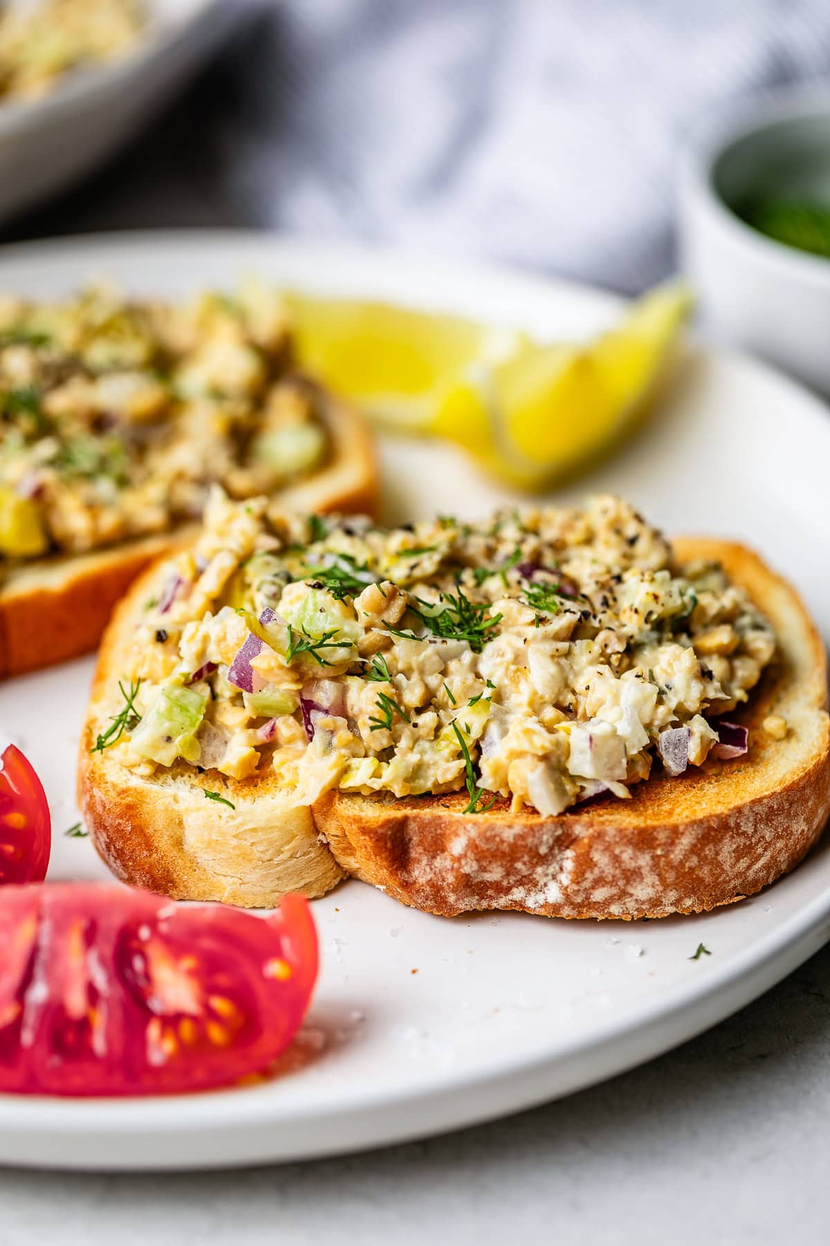 Chickpea "Tuna" Salad on toast