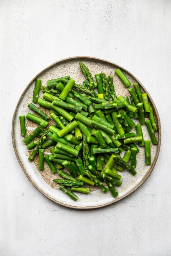 Steamed asparagus