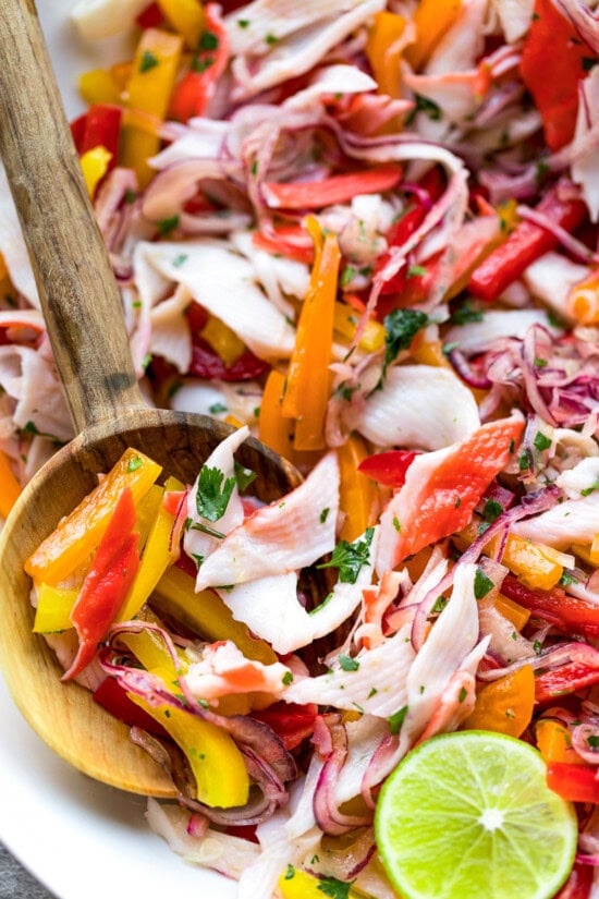 Crab Salad with Bell Peppers and Lime