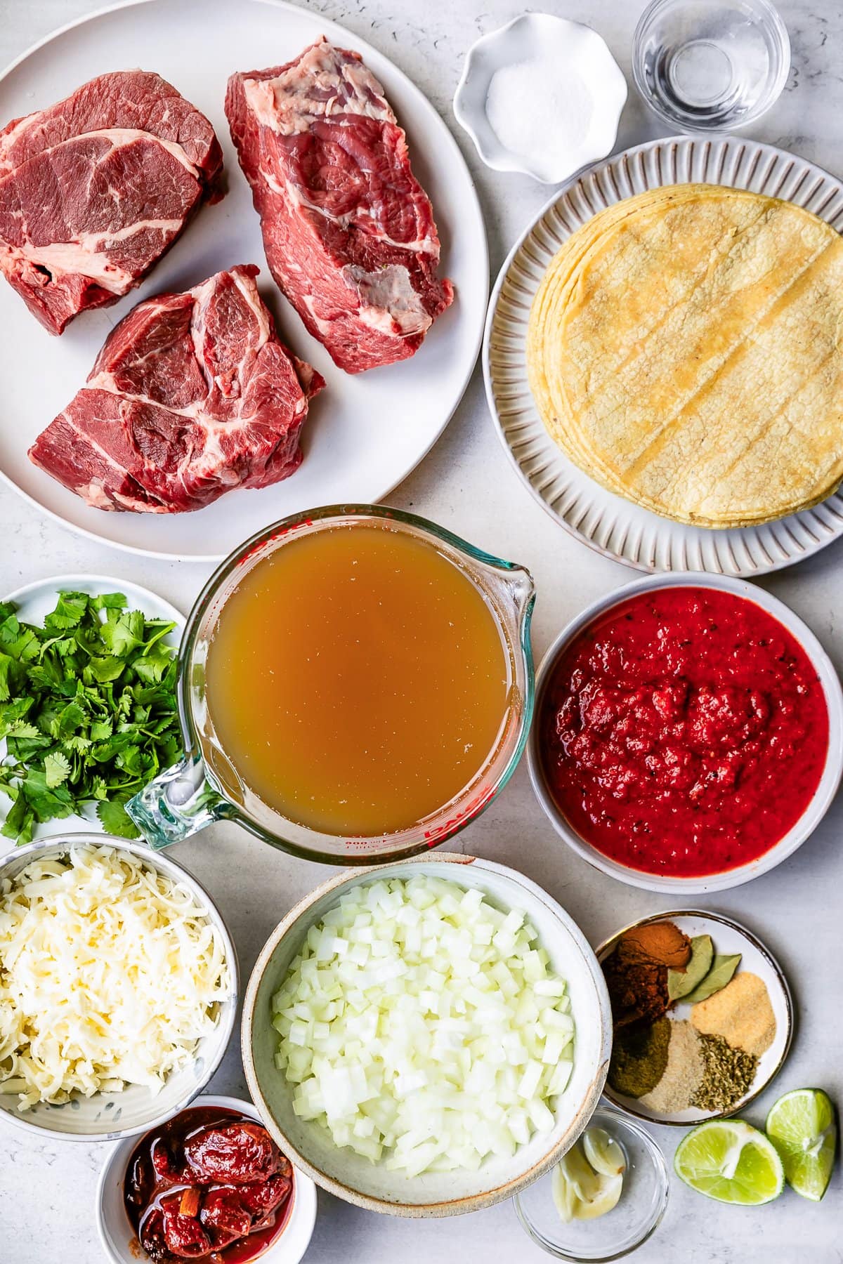 Ingredients for Birria Tacos