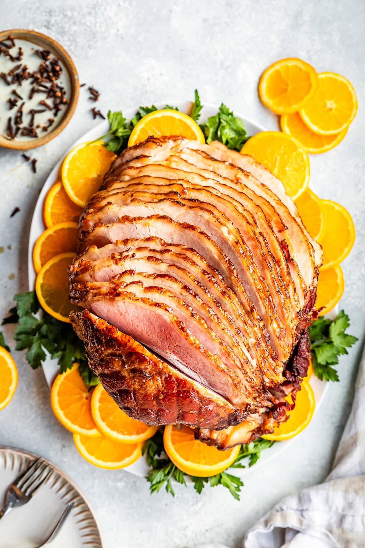 spiral ham with oranges