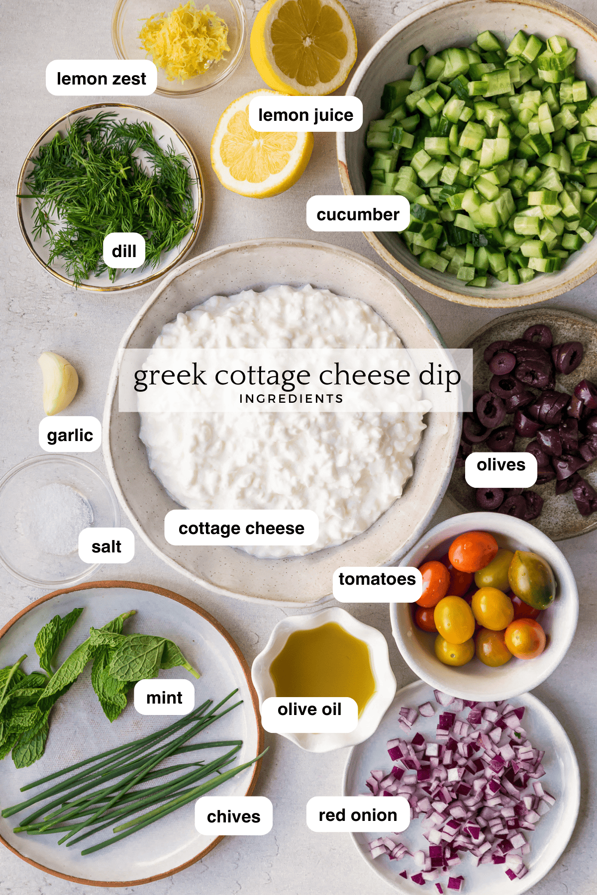 Cottage cheese and veggies