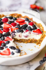 Yogurt Pie with Date Nut Crust and fresh berries