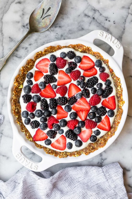 Top pie with fresh berries