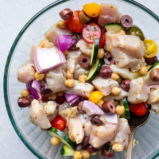 chicken breast, zucchini, tomatoes, olives, chickpeas