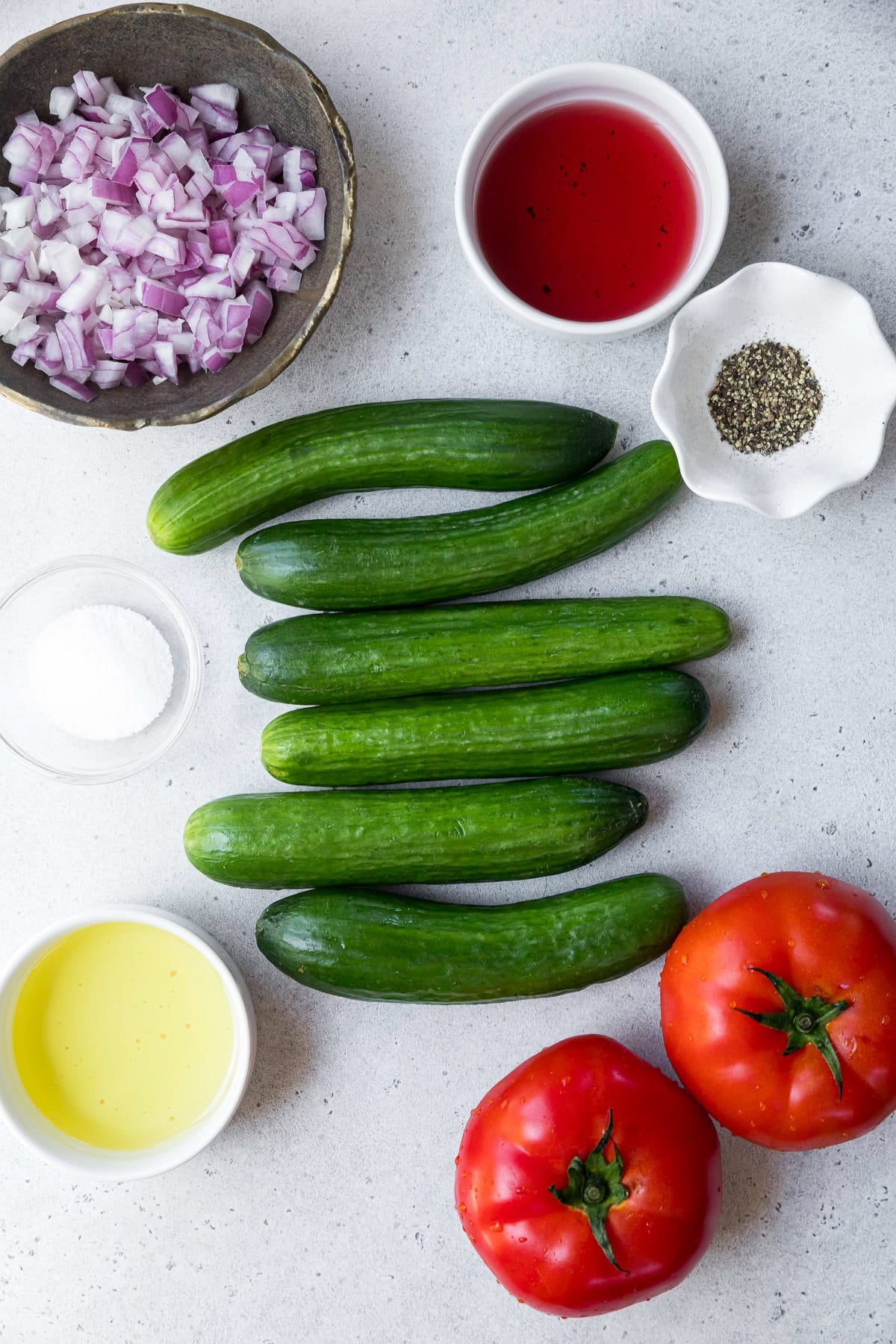 Cucumber Tomato Salad ingredients