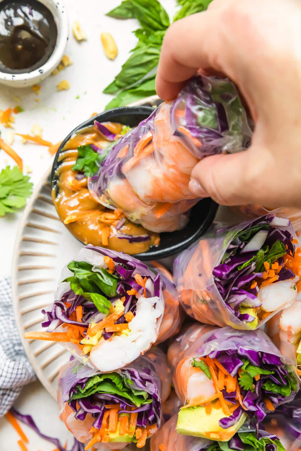 Shrimp Summer Rolls with Peanut Hoisin Sauce